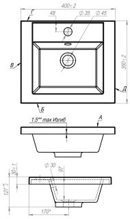 Раковина из искусственного мрамора Art&Max 40см AM-LAV-400-MR-A